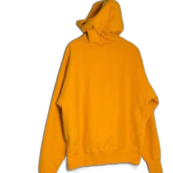 Champion Reverse Weave Hoodie C Gold Yellow Unisex Pullover Sweatshirt Large - Picture 9 of 12